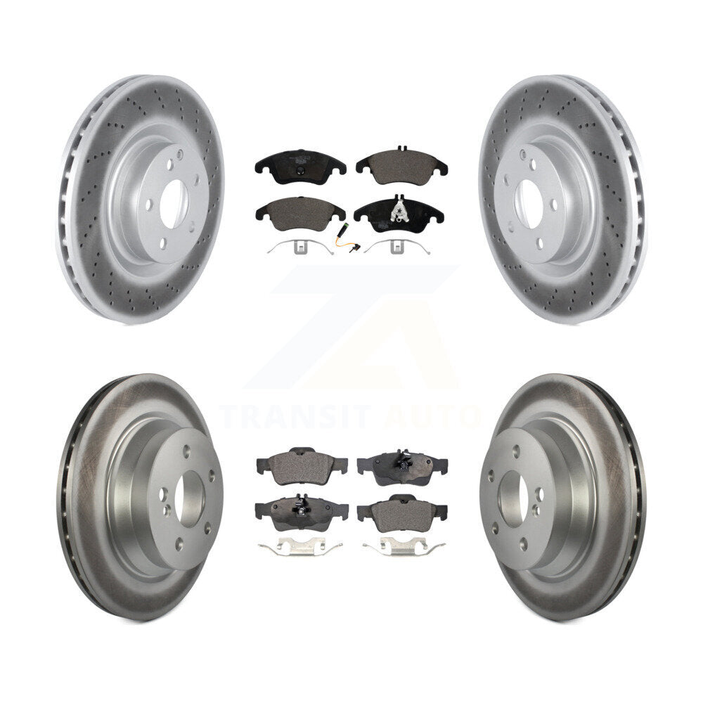 [Front+Rear] 15-16 Mercedes-Benz E400 Sedan Premium Coated Rotors & Ceramic Pads Brake Kit For Max Braking
