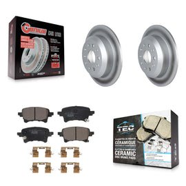 Rear Coated Disc Brake Rotors And Ceramic Pads Kit For Jeep Wrangler