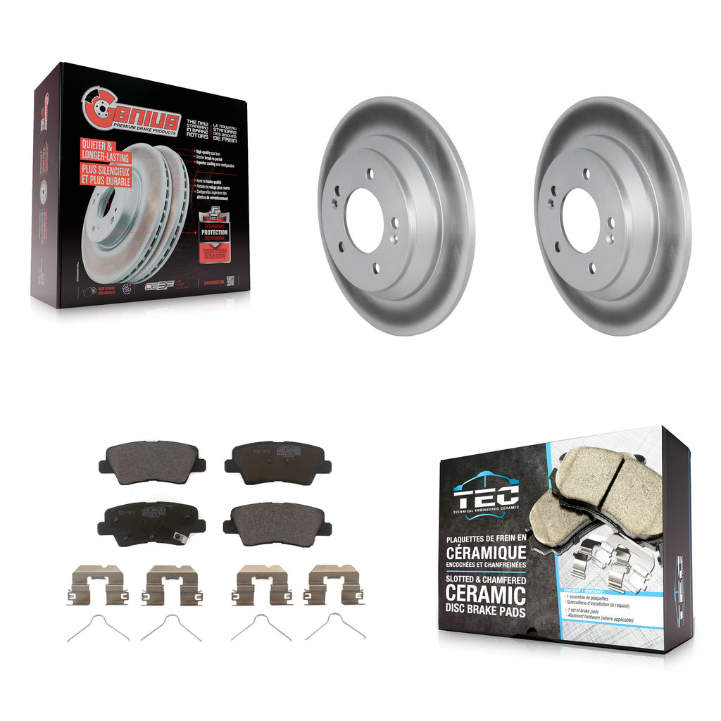 [Rear] 2020-2022 Kia Soul 1.6L Premium Coated Rotors & Ceramic Pads Brake Kit For Max Braking