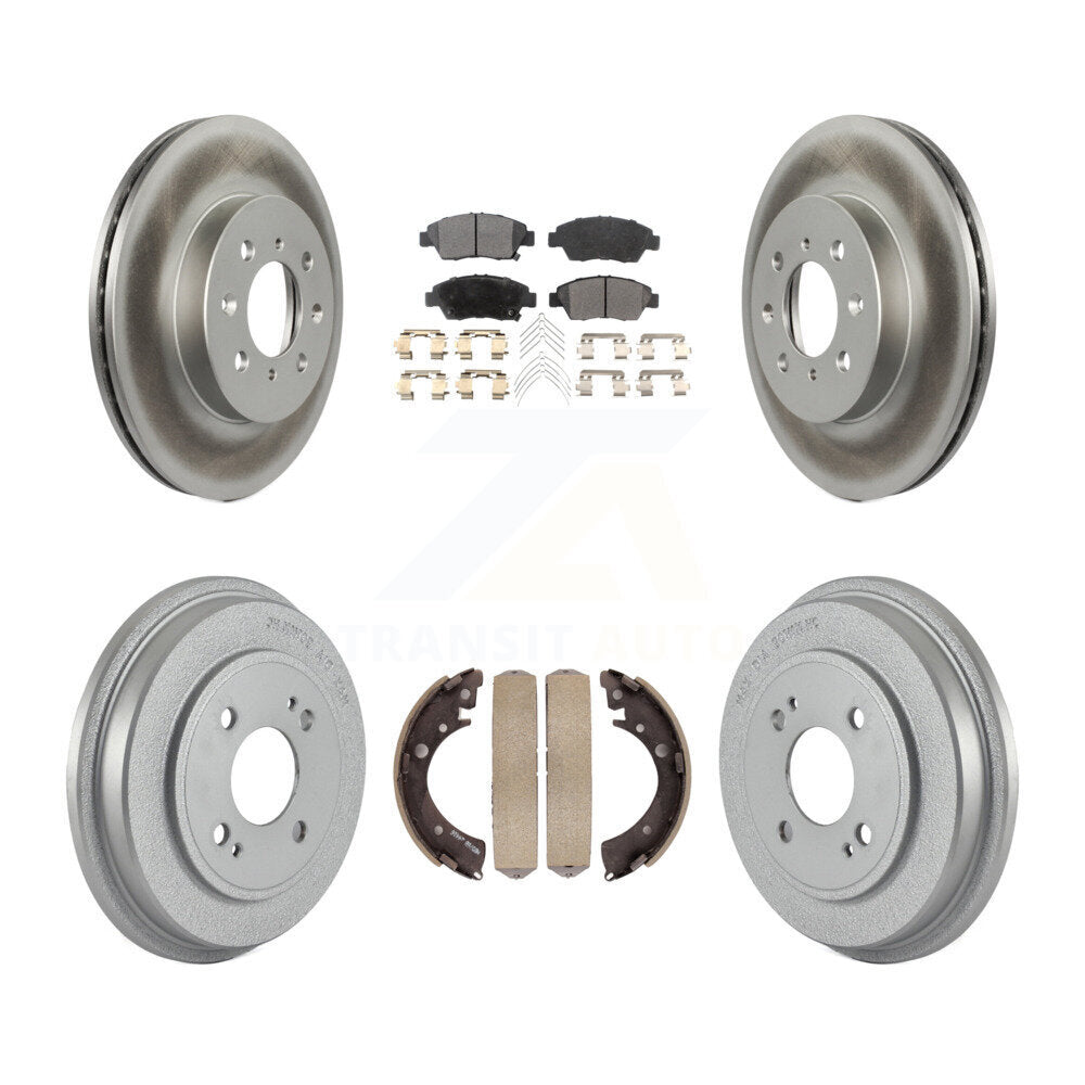 Front Rear Coated Disc Brake Rotors Ceramic Pads And Drum Kit For Honda Civic