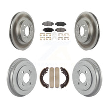 Load image into Gallery viewer, Front Rear Coated Disc Brake Rotors Ceramic Pads And Drum Kit For Honda Civic