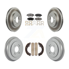 Front Rear Coated Disc Brake Rotors Ceramic Pads And Drum Kit For Honda Civic