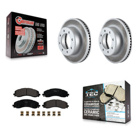 [Front] 2019-2022 Ram 2500 3500 Premium Coated Rotors & Ceramic Pads Brake Kit For Max Braking