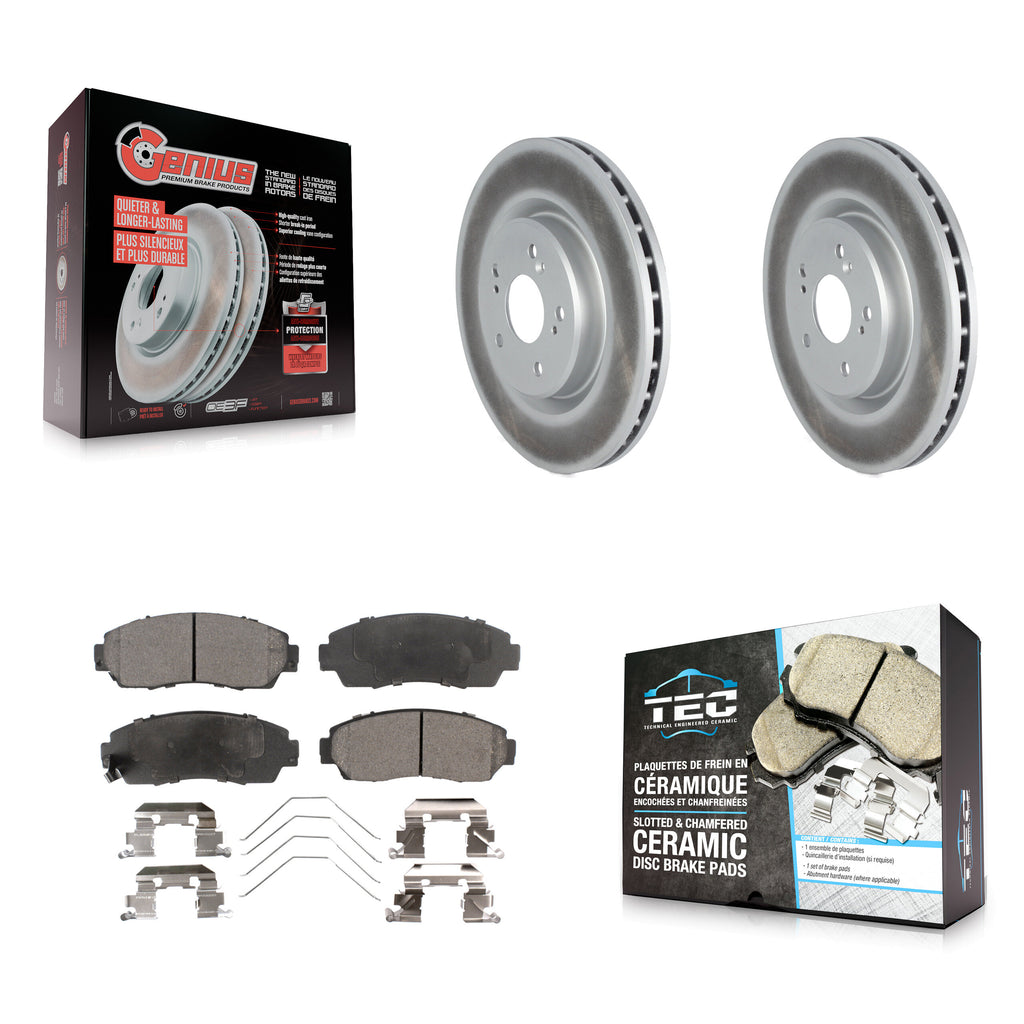[Front] 2019-2023 Acura RDX Premium Coated Rotors & Ceramic Pads Brake Kit For Max Braking