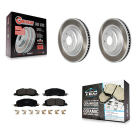 Front Coated Disc Brake Rotors Ceramic Pad Kit For Ford Explorer Lincoln Aviator