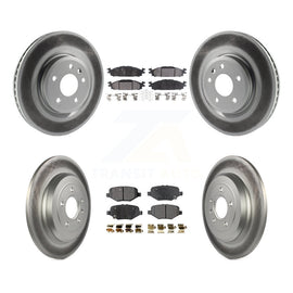 Front Rear Coated Disc Brake Rotor & Ceramic Pad Kit For 2016 Ford Explorer Base