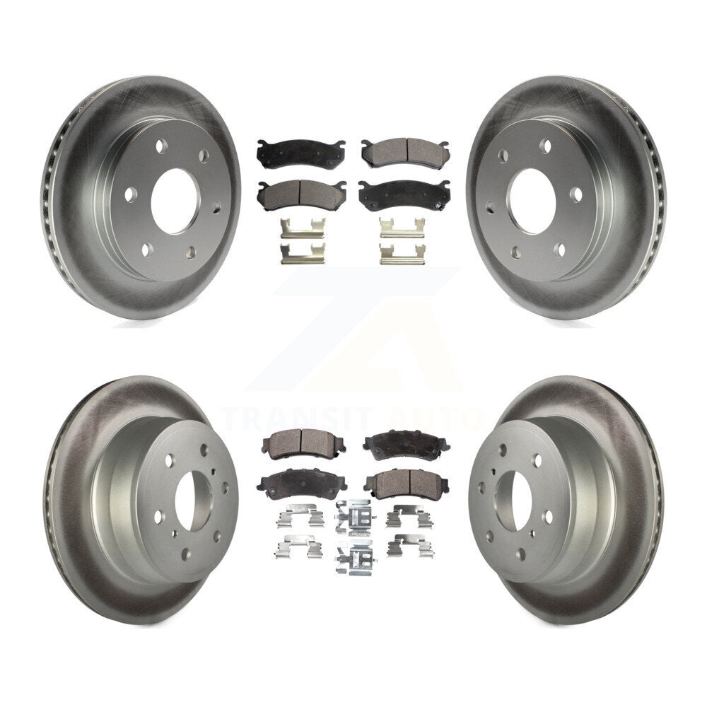 Front Rear Coated Disc Brake Rotor & Ceramic Pad Kit For GMC Sierra 1500 Classic