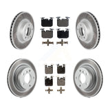 Front Rear Coated Disc Brake Rotors And Ceramic Pads Kit For BMW 328i