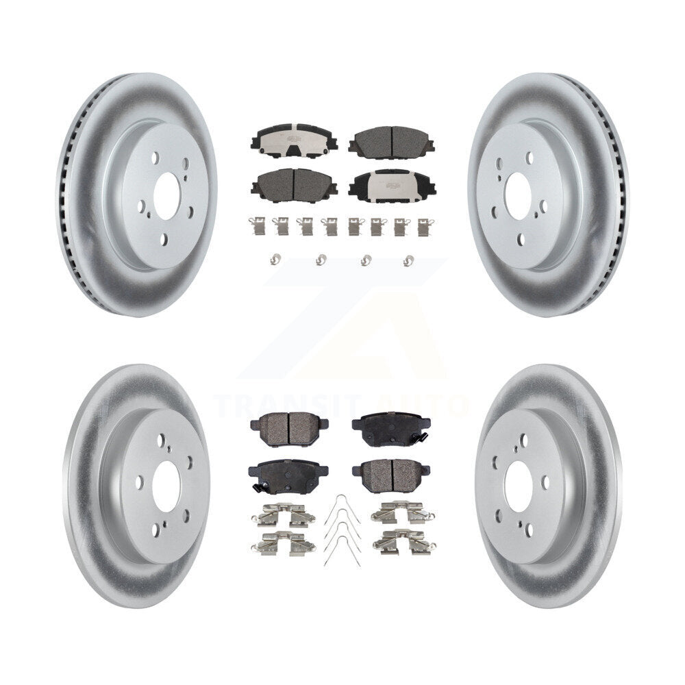 [Front+Rear] 2019 Toyota Corolla 2.0L Premium Coated Rotors & Ceramic Pads Brake Kit For Max Braking