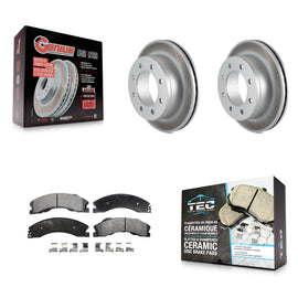 Rear Coated Disc Brake Rotors And Ceramic Pads Kit For Chevrolet Express 4500