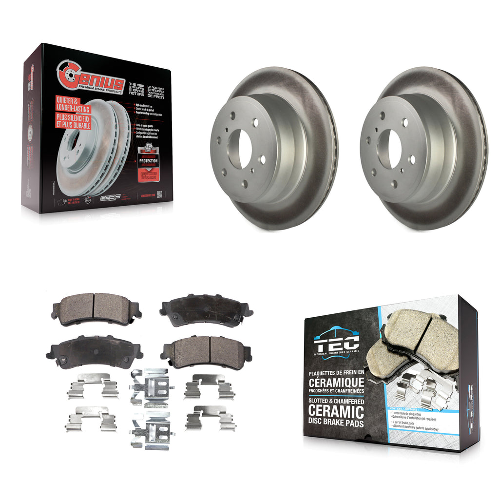 Rear Coated Disc Brake Rotors And Ceramic Pads Kit For GMC Sierra 1500 Classic