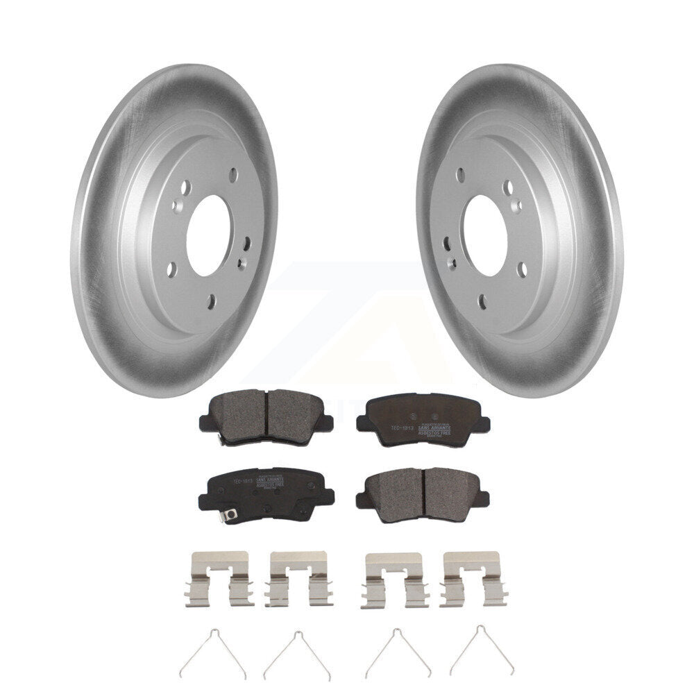 Rear Coated Disc Brake Rotors And Ceramic Pad Kit For 2022-2023 Hyundai Kona AWD