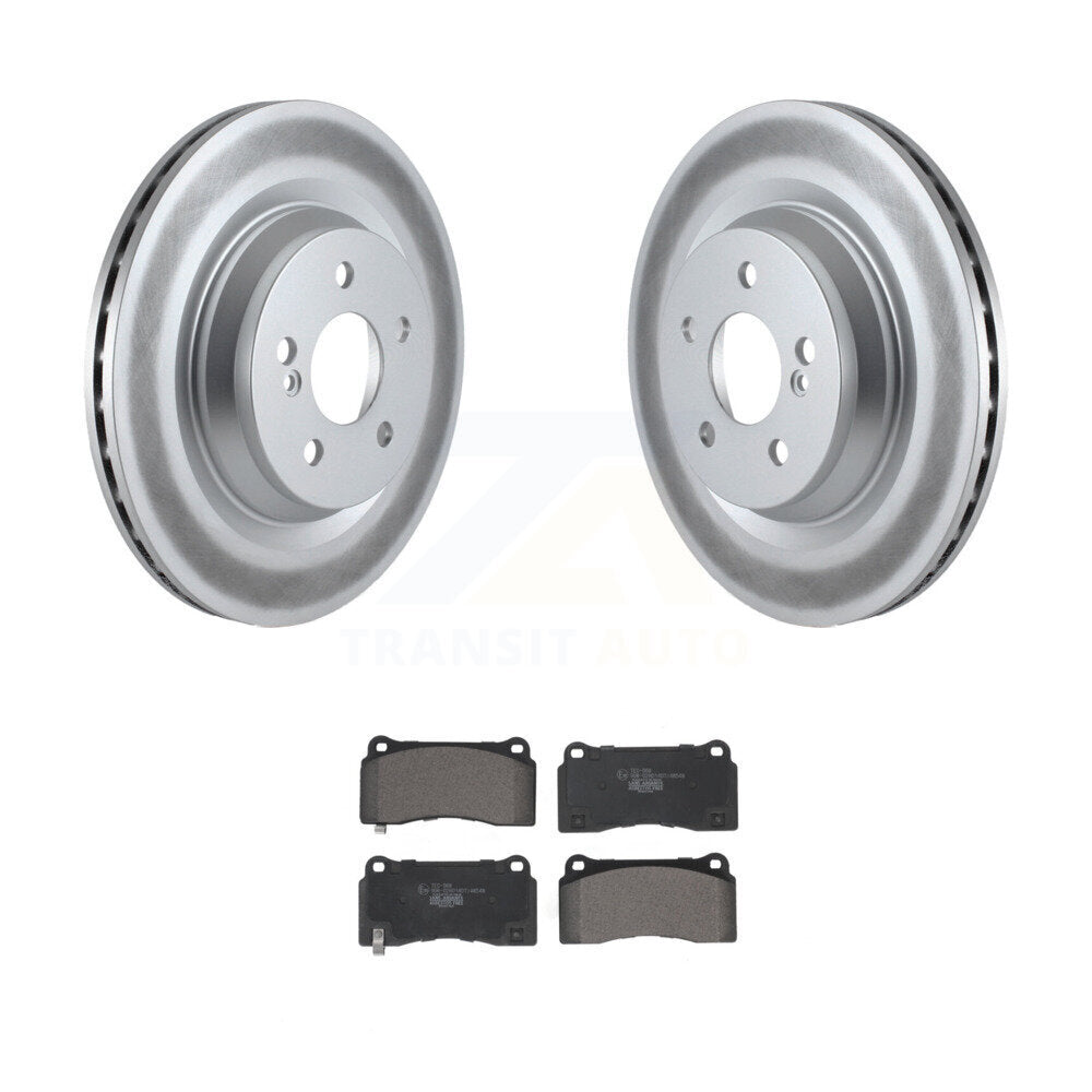 Rear Coated Disc Brake Rotor & Ceramic Pad Kit For 2011-2014 Mercedes-Benz CL550