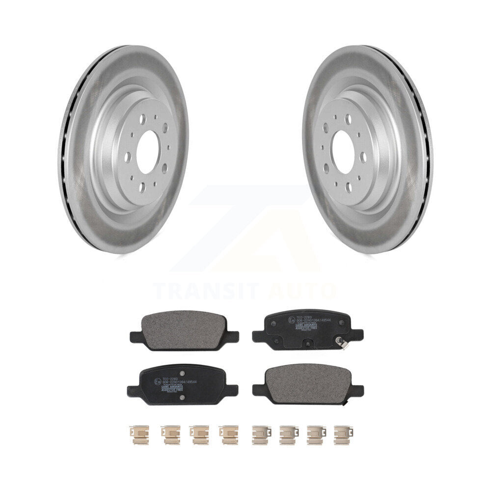 Rear Coated Brake Rotor & Ceramic Pad Kit For Tesla 3 With Gray Painted Calipers