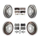 Front Rear Coated Brake Rotors Ceramic Pad Kit For 2012 Jeep Grand Cherokee 6.4L