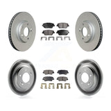 Front Rear Coated Disc Brake Rotors And Ceramic Pads Kit For Hyundai Sonata