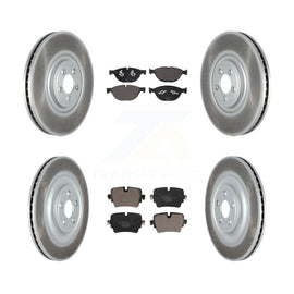 Front Rear Coated Disc Brake Rotors And Ceramic Pads Kit For Jaguar XJ