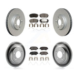 Front Rear Coated Disc Brake Rotors And Ceramic Pads Kit For Hyundai Sonata