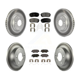 Front Rear Coat Disc Brake Rotors Ceramic Pad Kit For 2019 Kia Soul Turbocharged