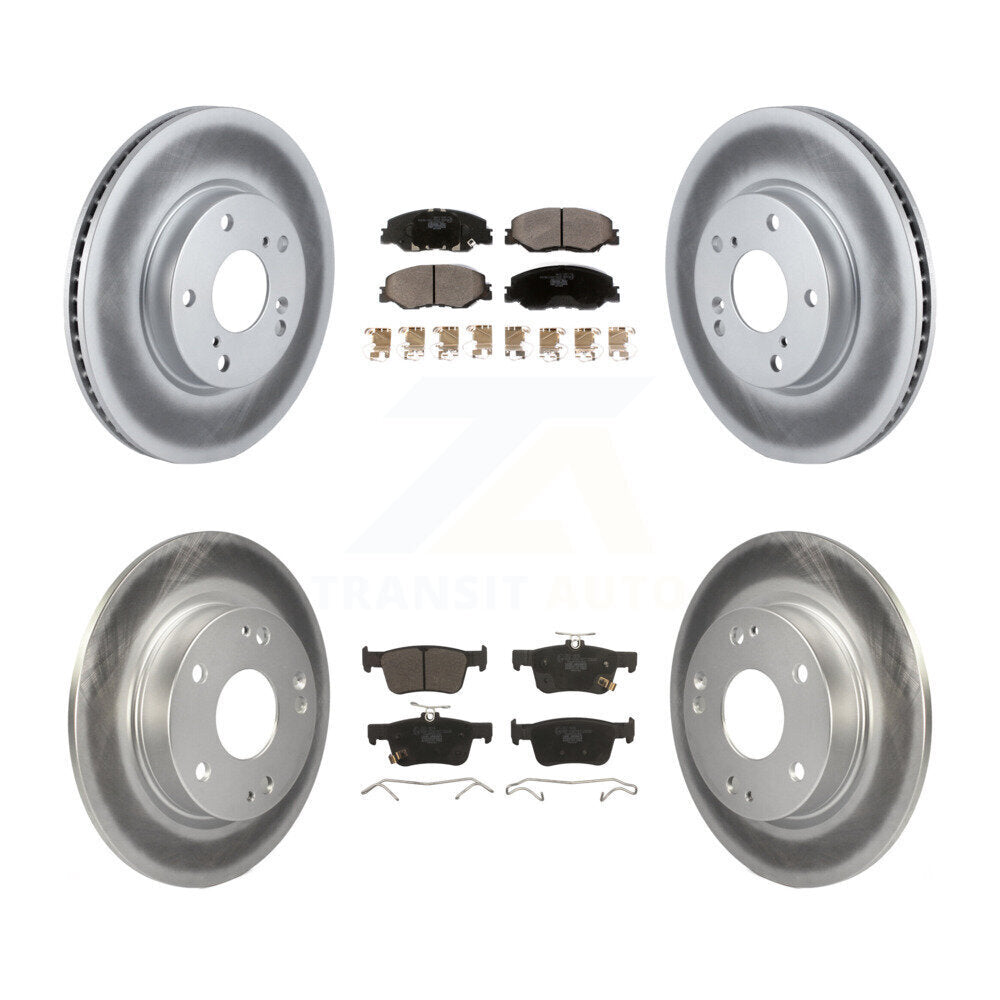 Front Rear Coated Disc Brake Rotors And Ceramic Pads Kit For Honda Civic