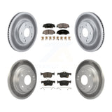 Front Rear Coated Disc Brake Rotors And Ceramic Pads Kit For Honda Civic