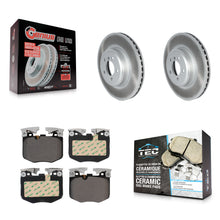 Load image into Gallery viewer, Front Coated Brake Rotor Ceramic Pad Kit For BMW 330i With Blue Painted Calipers
