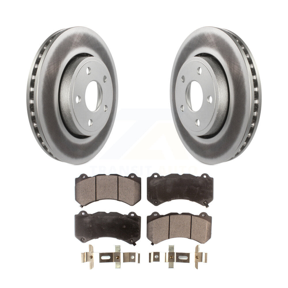 Front Coated Disc Brake Rotors Ceramic Pad Kit For 2012 Jeep Grand Cherokee 6.4L