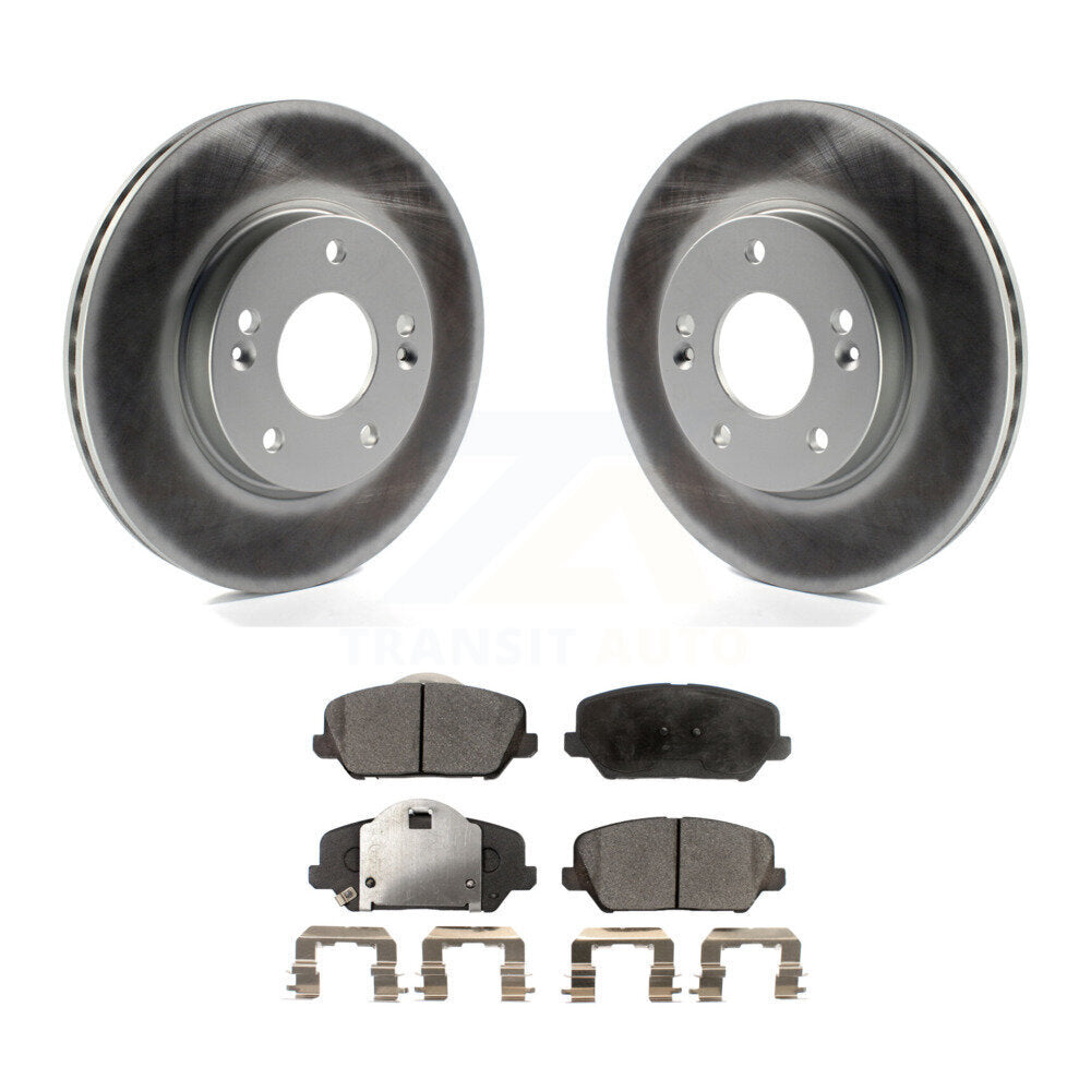 Front Coated Disc Brake Rotors And Ceramic Pads Kit For 2018 Kia Forte SX