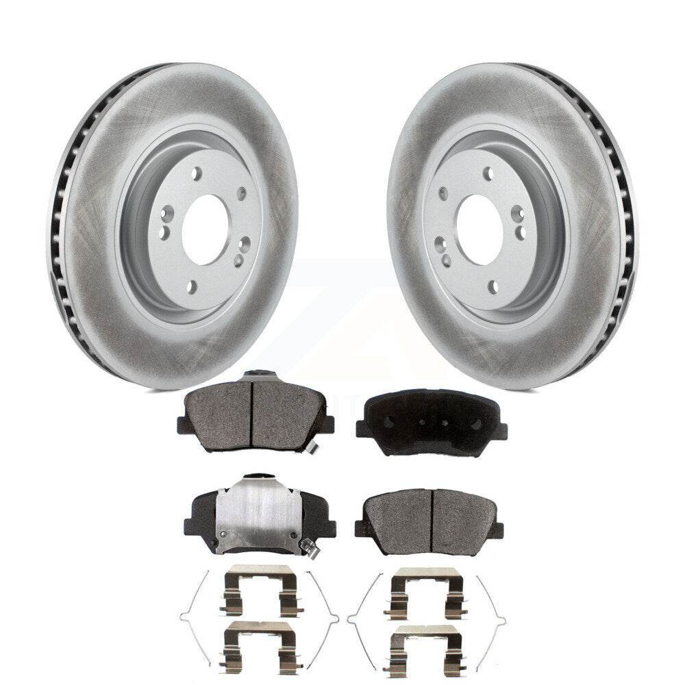 Front Coated Disc Brake Rotors And Ceramic Pads Kit For 2019-2022 Hyundai Nexo