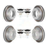 Front Rear Coated Brake Rotor Ceramic Pad Kit For Ford F-450 Super Duty With 8 Lug Wheels KGT-103182