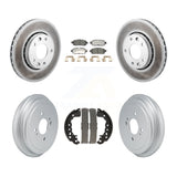 Front Rear Coated Disc Brake Rotors Ceramic Pads And Drum Kit For Nissan Kicks KGT-103297