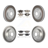 Front Rear Coated Disc Brake Rotors And Ceramic Pads Kit For 2017-2020 Lincoln MKZ 2.0L KGT-103322