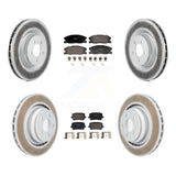 Front Rear Coated Disc Brake Rotors And Ceramic Pads Kit For Dodge Charger KGT-103336