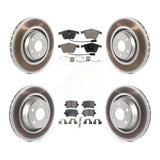 Front Rear Coated Disc Brake Rotors And Ceramic Pads Kit For 2010-2015 Audi TTS Quattro KGT-104394