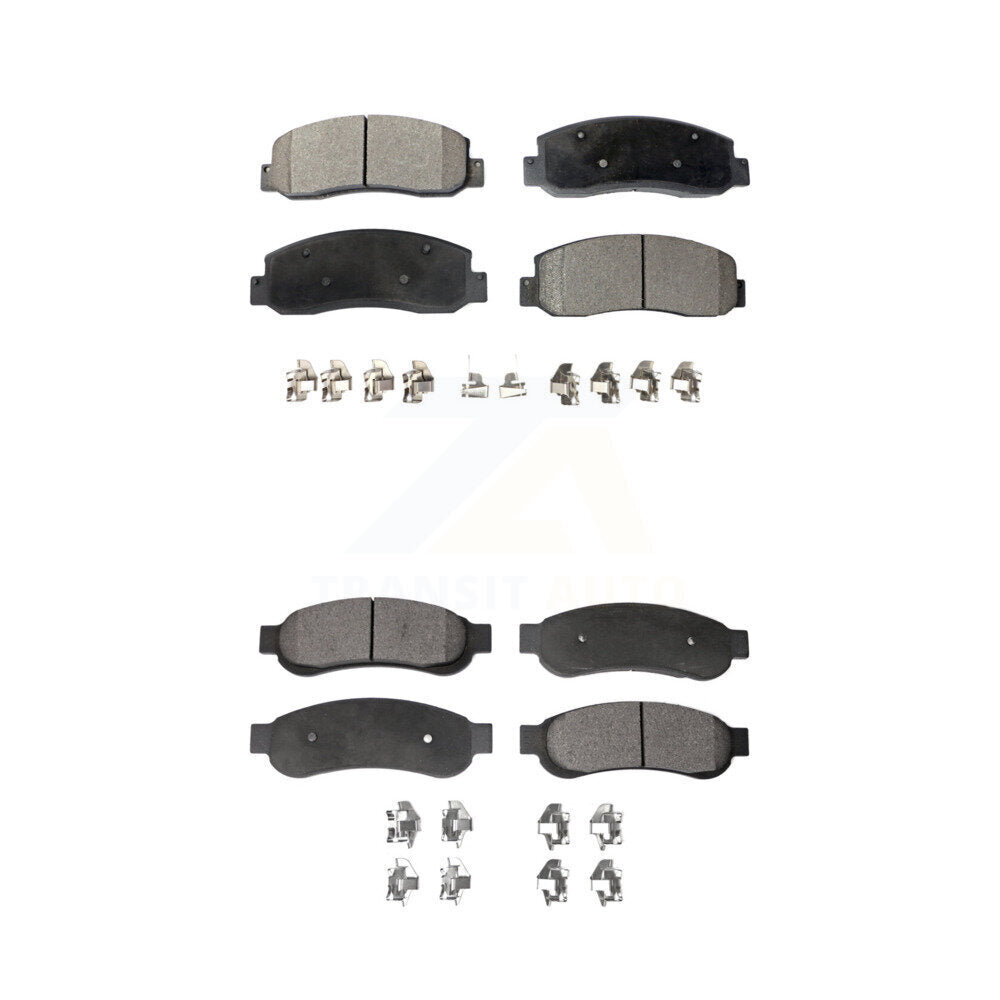 Front Rear Ceramic Brake Pad Kit For Ford F-350 Super Duty With Dual Wheels