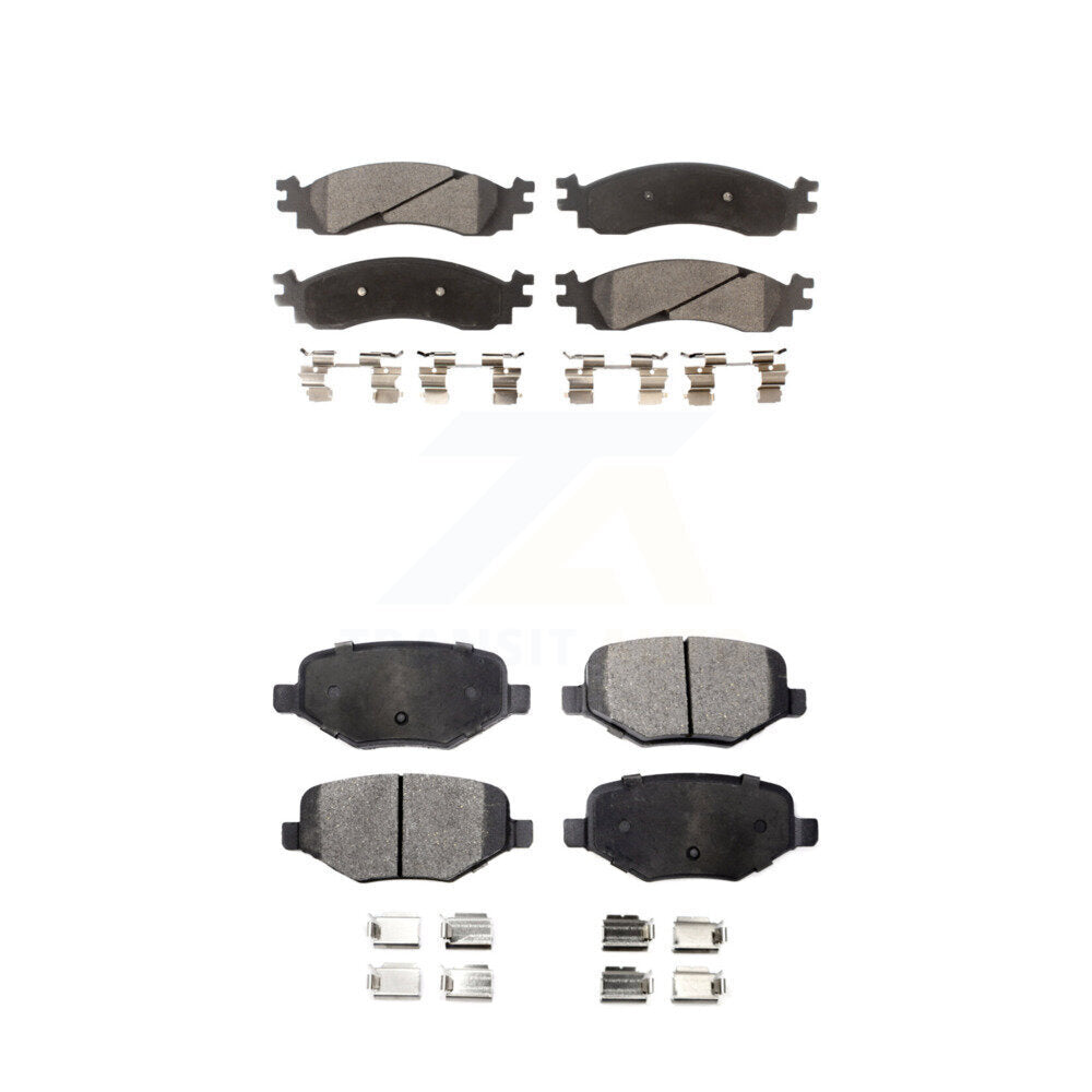 Front Rear Ceramic Brake Pads Kit For 2010-2012 Ford Taurus SHO