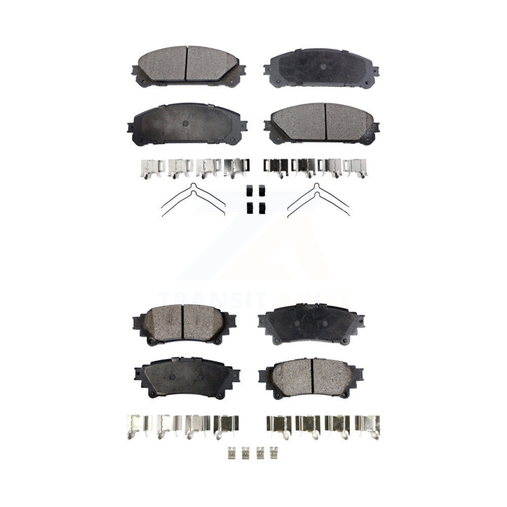 Front Rear Ceramic Brake Pad Kit For Toyota Highlander Sienna Lexus RX350 RX450h