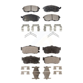 Front Rear Ceramic Brake Pad Kit For Nissan Altima Maxima Sentra Infiniti I30 EV