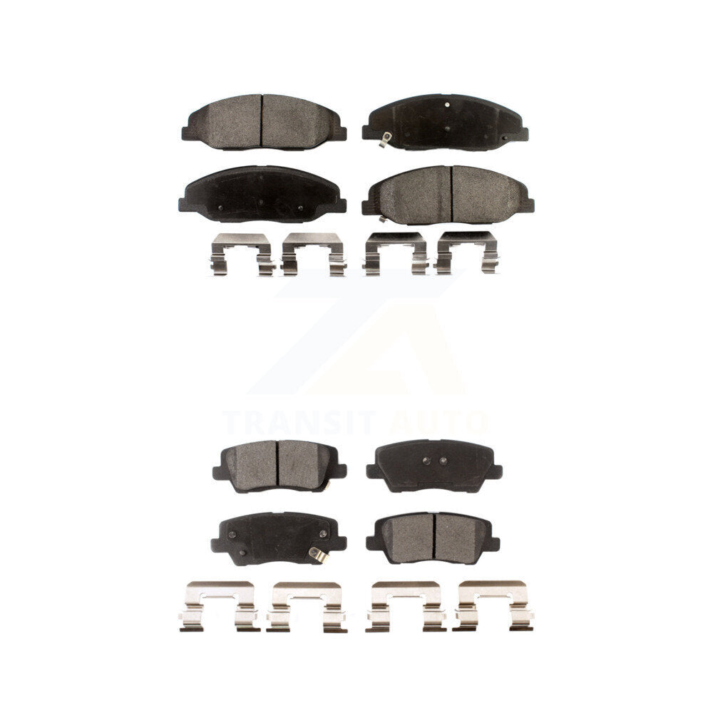 Front Rear Ceramic Brake Pad Kit For 2014 Cadillac CTS Without Heavy Duty Brakes