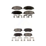 Front Rear Ceramic Brake Pad Kit For 2014 Cadillac CTS Without Heavy Duty Brakes