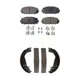 Front Rear Ceramic Brake Pads And Drum Shoes Kit For Toyota Yaris