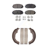 Front Rear Ceramic Brake Pads And Drum Shoes Kit For Toyota Prius C Scion iQ