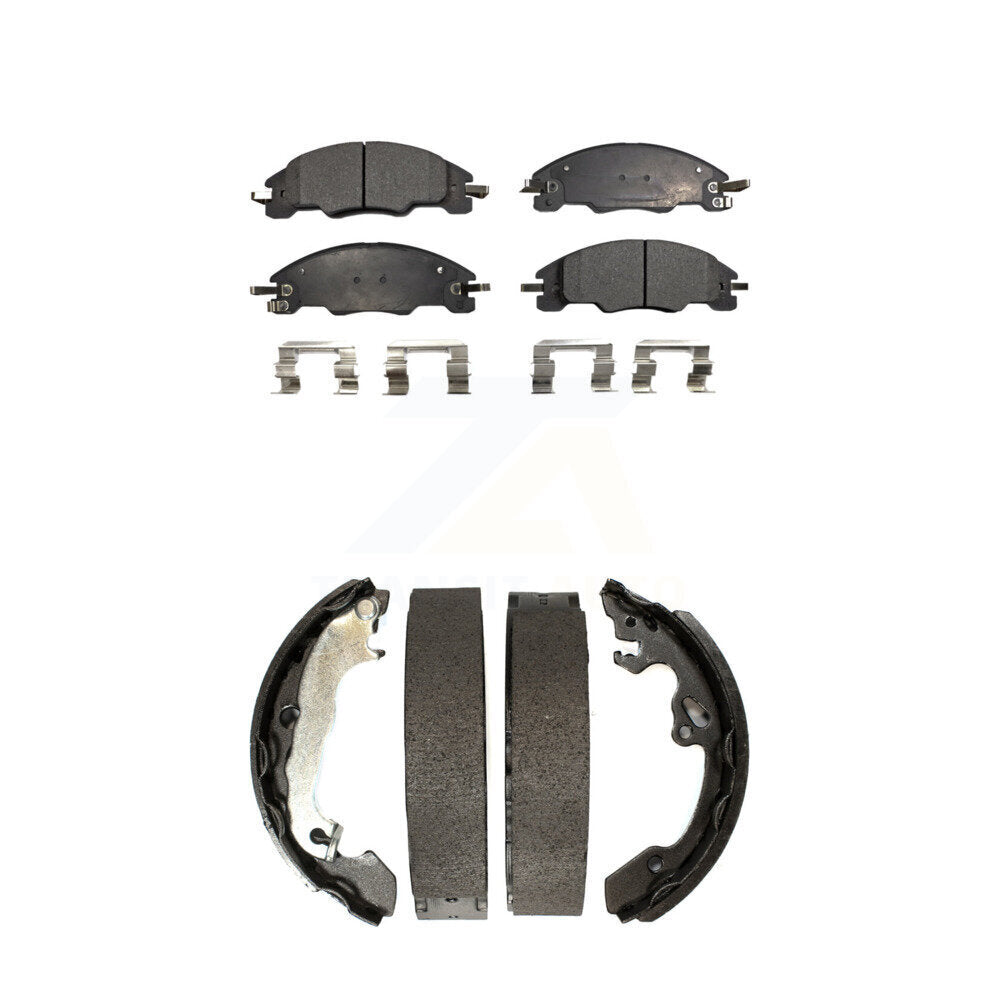 Front Rear Ceramic Brake Pads And Drum Shoes Kit For 2008-2011 Ford Focus