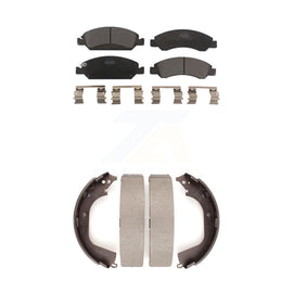 Front Rear Ceramic Brake Pads And Drum Shoe Kit For Chevrolet Silverado 1500 GMC