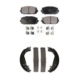 Front Rear Ceramic Brake Pads And Drum Shoes Kit For Toyota Yaris