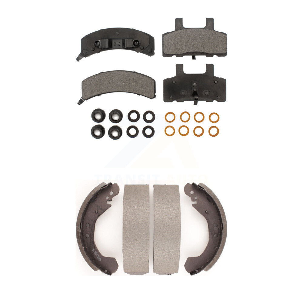 Front Rear Ceramic Brake Pads Drum Shoes Kit For Chevrolet C1500 K1500 GMC Tahoe