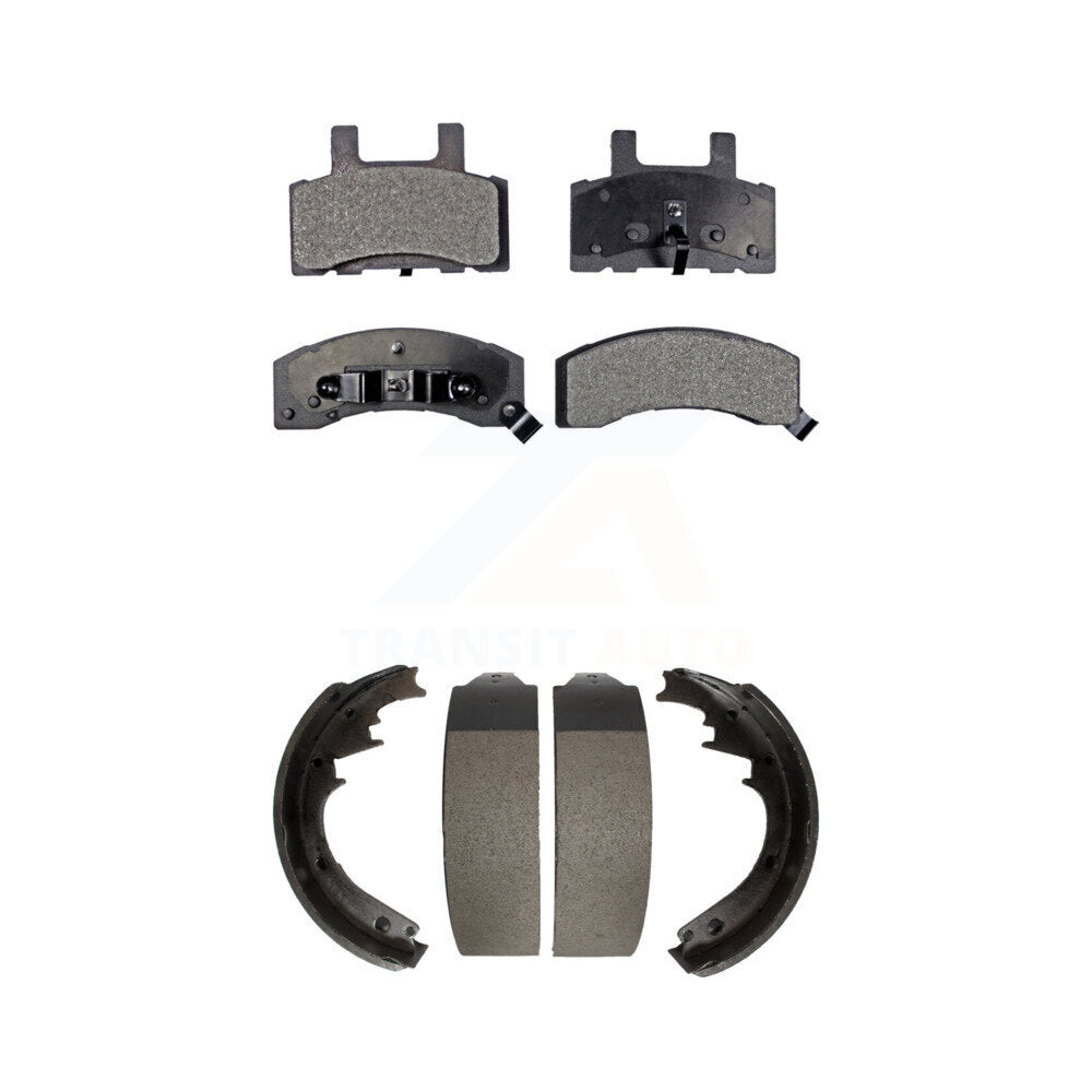 Front Rear Ceramic Brake Pads & Drum Shoe Kit For Chevrolet Tahoe K1500 Suburban