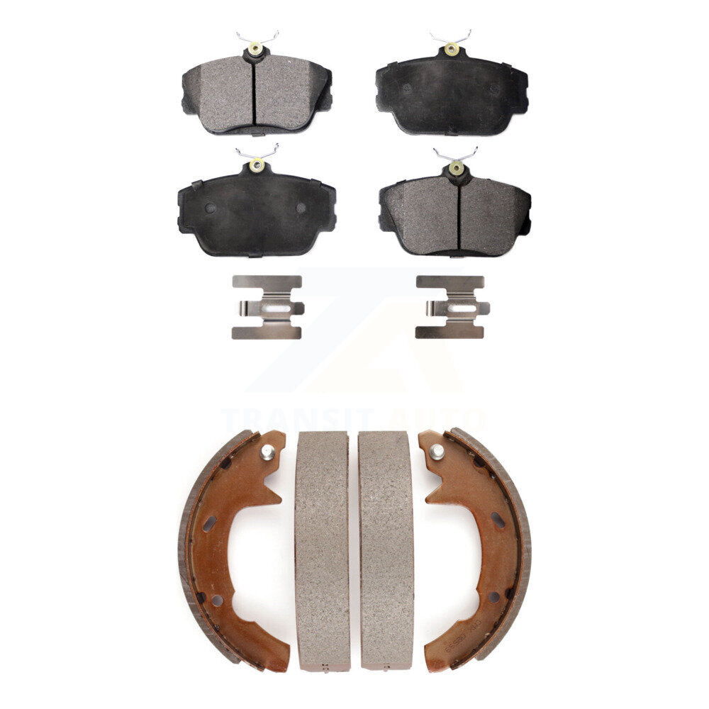 Front Rear Ceramic Brake Pads And Drum Shoes Kit For Ford Taurus Mercury Sable