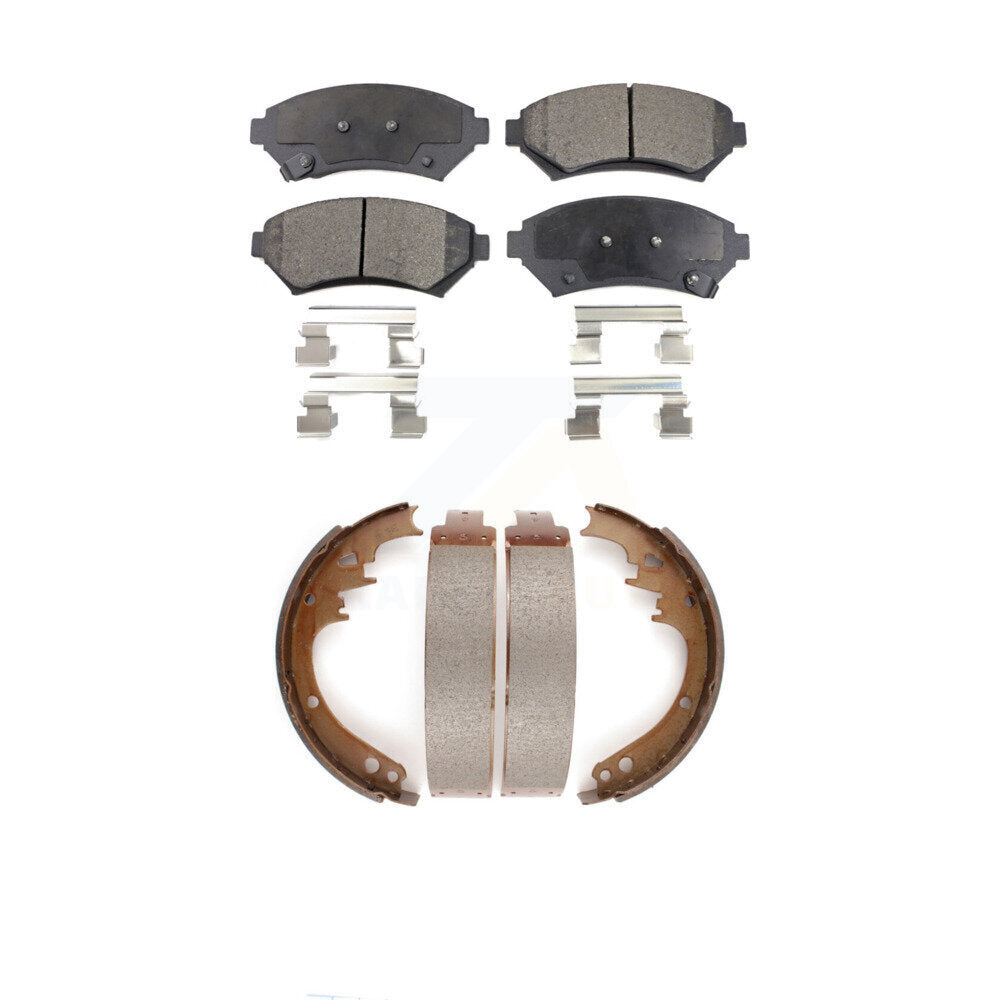 Front Rear Ceramic Brake Pads And Drum Shoes Kit For Cadillac DeVille