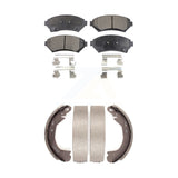 Front Rear Ceramic Brake Pads Drum Shoes Kit For Buick Century Chevrolet Venture